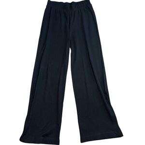 Zara Black Wide Leg Pants With Slit Hem Size 28 NWOT